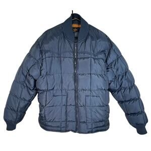 Drysdales Men's Quilted Full Zip Puffer Jacket XL Blue Winter Outdoor *Read